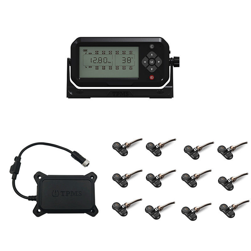 Sistema de control de presión de neumáticos de camión de 12 ruedas Sensores agrupados TPMS 433.92MHz 12mA 203 Psi