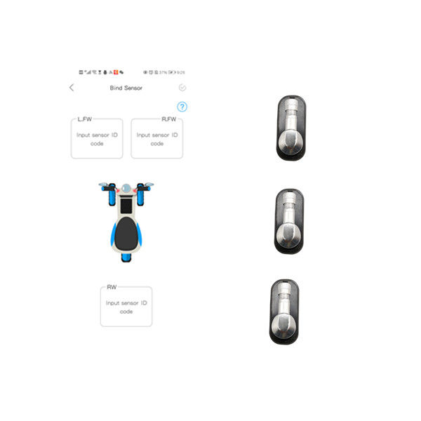 Bici TPMS de Wheeler Tire Pressure Sensor 120 PSI BLE del frente 3 para las bicicletas